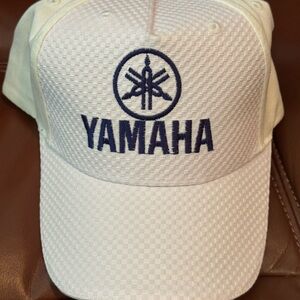 Yamaha Ivory Cap with Navy Emblem